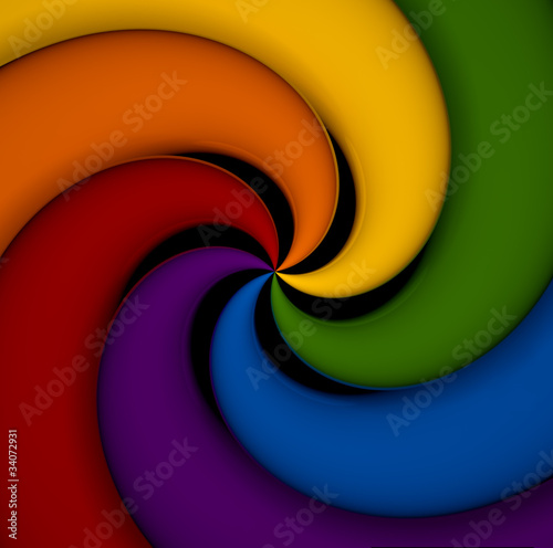 Board z aluminiowym obramowaniem Elementy spiralne wszystkich kolorów widma. 