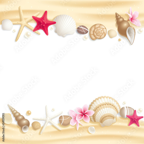 Nowoczesny obraz na płótnie Seashell frame