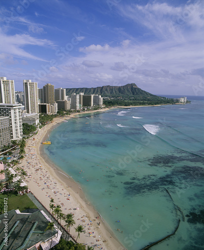Plakat na papierze fotorealistycznym Plaża Waikiki
