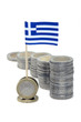 Euro-Münzen mit Griechenland-Flagge