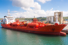 Chemical Tanker Moored In Port