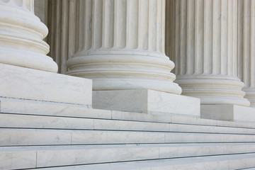 The row of classical columns with steps