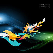 Abstract Motion Graphic Background - Flames