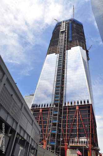 Fotografering Construction of World Trade Center tower