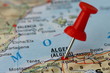 Pushpin on the map - Algiers, Algieria