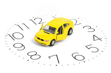 Poster - Toy car and clock face