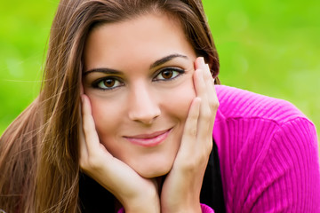 Closeup of serene woman´s face