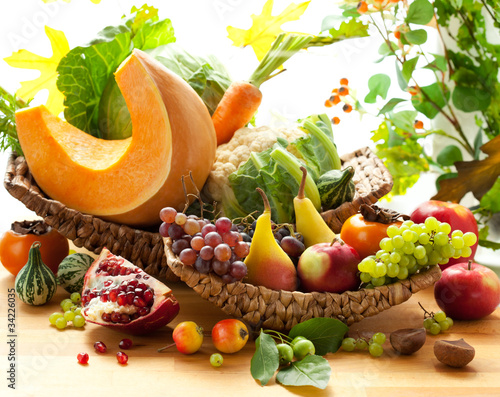 Nowoczesny obraz na płótnie Jesienne warzywa i owoce
