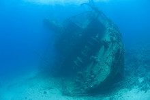 Large Stern Section Of An Underwater Shipwreck
