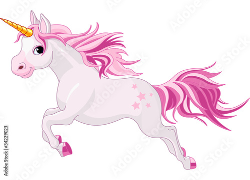 Fototapeta na wymiar Running unicorn