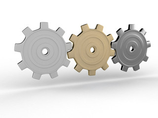 Three gear made ​​of different metals №2