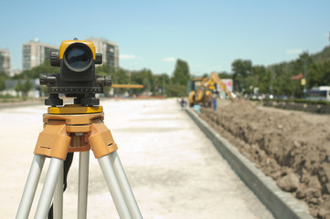 Surveying equipment to infrastructure construction project