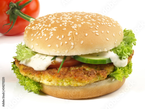 Board z aluminiowym obramowaniem Burger wegetariański