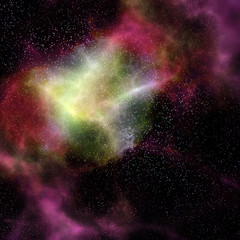 Poster - outer space cloud nebula and stars