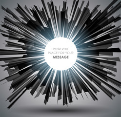 Poster - Black Geometric Background with area for message.