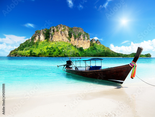 long boat and poda island in Thailand