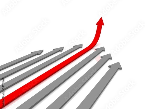 red arrow up in the group of gray