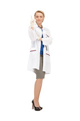 Poster - attractive female doctor with stethoscope