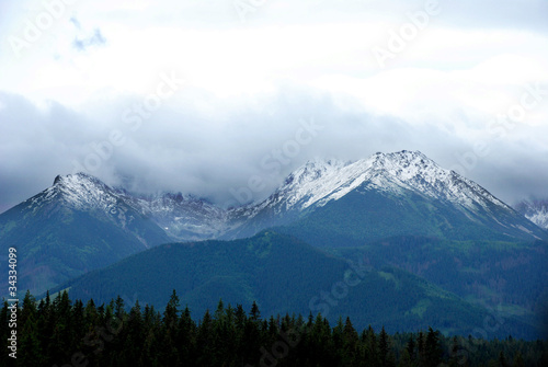Board z aluminiowym obramowaniem Widok na góry, wysokie Tatry, Słowacja