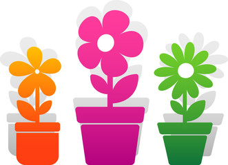 Wall Mural - Three vector flower