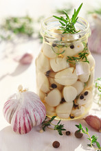 Pickled Garlic With Spices And Herbs