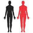male and female puzzle bodies vector