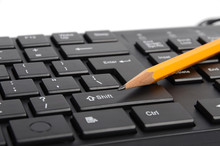 Computer Keyboard And Pencil