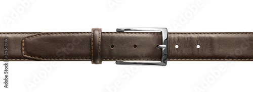 Fotomural Brown leather belt with buckle