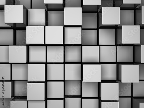abstrakcyjne-trojwymiarowe-biale-kwadraciki-3d