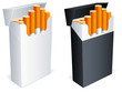 Two cigarette packs with cigarettes.