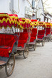 Typical Asian rickshaws 
