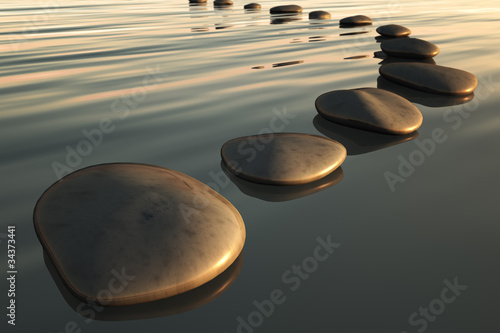 Nowoczesny obraz na płótnie step stones sunset