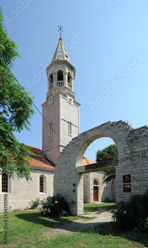 Plakat na papierze fotorealistycznym Povlja na wyspie Brač - kościół saint-jean-baptysta