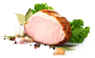 Wall Mural - tasty ham isolated on white