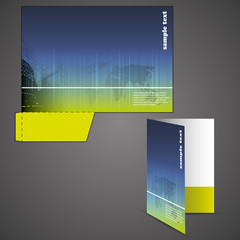 Corporate folder with die cut design