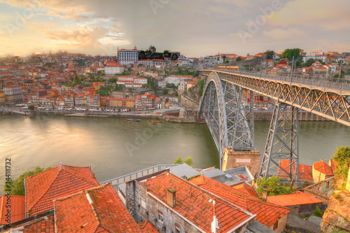 Naklejka samoprzylepna Most dom luis powyżej porto, portugalia