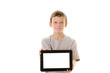 © simonjohnsen - Young boy holding tablet pc