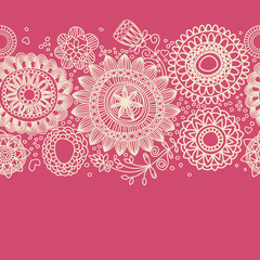 Poster - Floral background (seamless pattern)