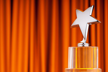 Wall Mural - star award against curtain background