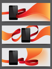 Canvas Print - vector website headers, smart phone promotion banners
