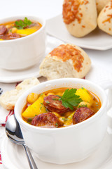 Wall Mural - Golden chorizo and chickpea soup