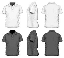 Vector. Men's Polo-shirt Design Template. No Mesh.