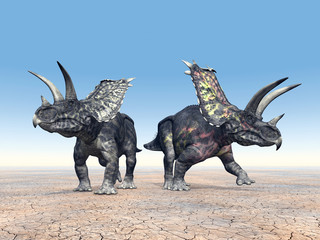 Naklejka bezdroża pustynia dinozaur