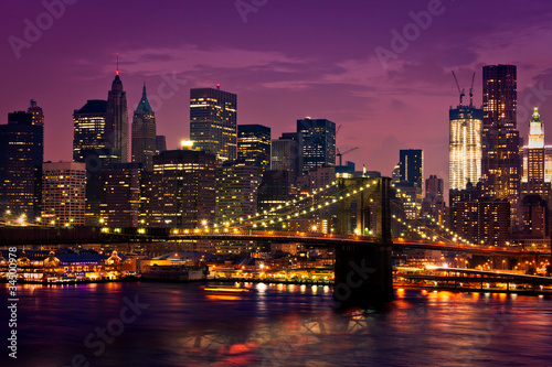 Obraz na płótnie canvas dwuczęściowy "dyptyk" Nowojorski pont de brooklyn