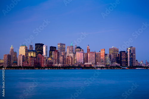 Obraz na płótnie canvas czteroczęściowy "tetraptyk" Panoramę Nowego Jorku manhattan
