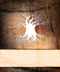 Wall Mural - grungy background with tree silhouette. eps10 vector