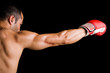 © cristovao31 - Young Boxer fighter over black background