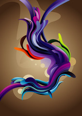 Wall Mural - formas de color en vector