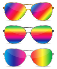 Canvas Print - abstract rainbow sunglasses isolated on white background