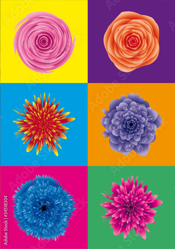 Fotoboard na płycie Flower power / blumen pop art